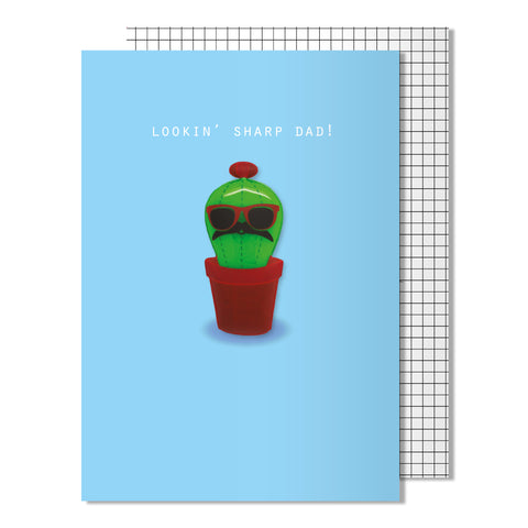 Father's Day Lookin' Sharp Card | Cactus Magnet