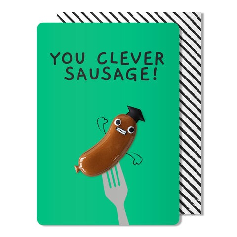 Congrats Clever Sausage Magnet Card | Exam, Graduation