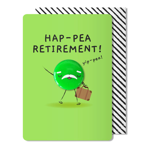Retirement Pea Magnet Card