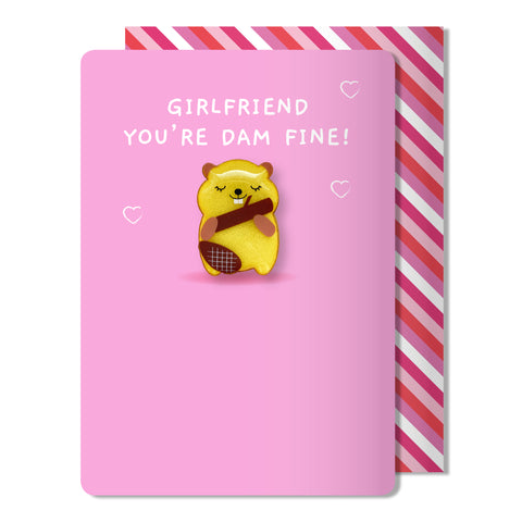Valentines Beaver Magnet Card