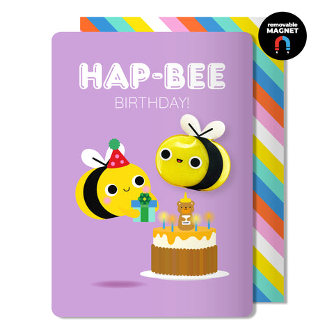 Hap-Bee Birthday Card | 3D Greeting Card | Magnet Attachment