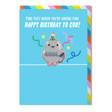 Pigeon Birthday Card | Time flies when you're having fun! | Pigeon Magnet