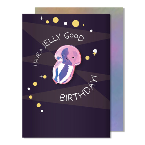Jellyfish birthday magnet card