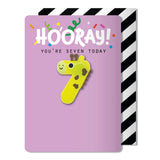 Numerology- Age 7 Giraffe Magnet 7th Birthday Card