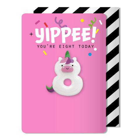 Age 8 Unicorn Magnet Card