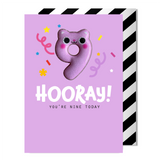 9th Birthday Card |  Age 9 Cat Magnet | Numerology