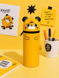 Fun Standing Silicone Pencil Case- Orange Tiger