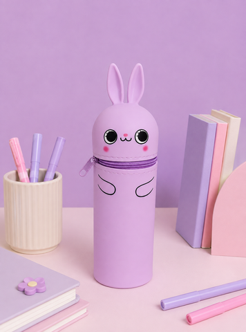 Lilac Bunny Silicone Pencil Case | Extendable Pen Holder