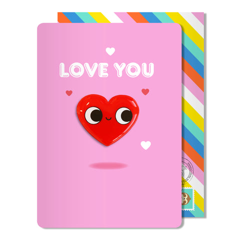 Love You Heart Magnet Card