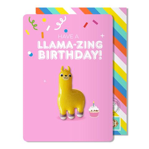 Birthday Llama Magnet Card