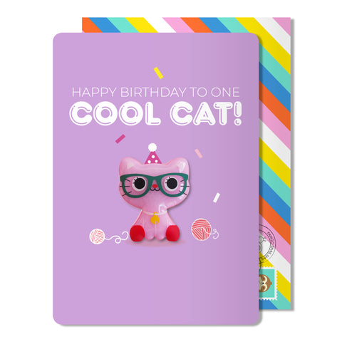 Birthday Cool Cat Magnet Card