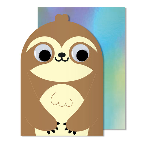 Googly Eye Sloth Card