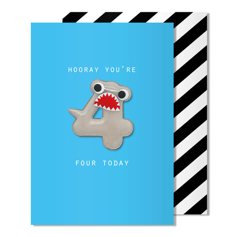 Age 4 Shark Magnet Card