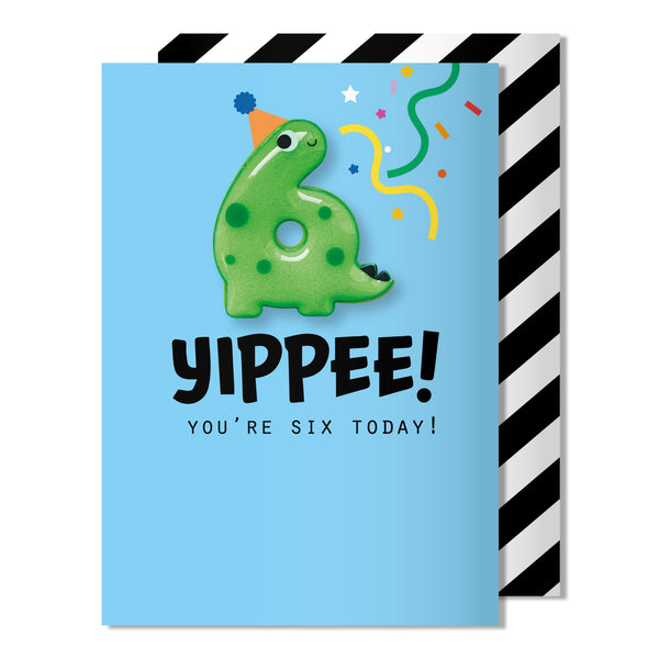 Age 6 Dinosaur Magnet Card