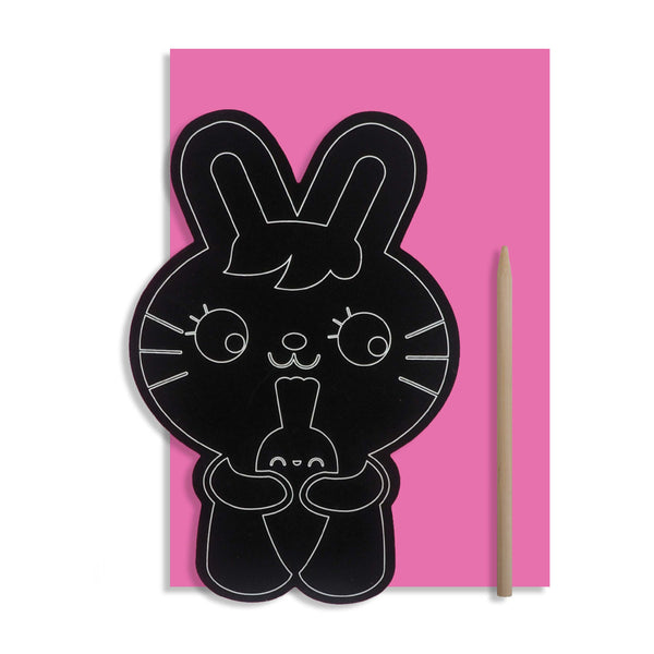 Scratch Art Rabbit Card