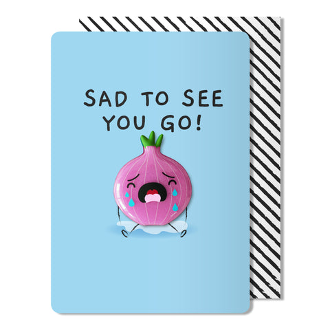Sorry you're leaving Crying Onion Magnet Card