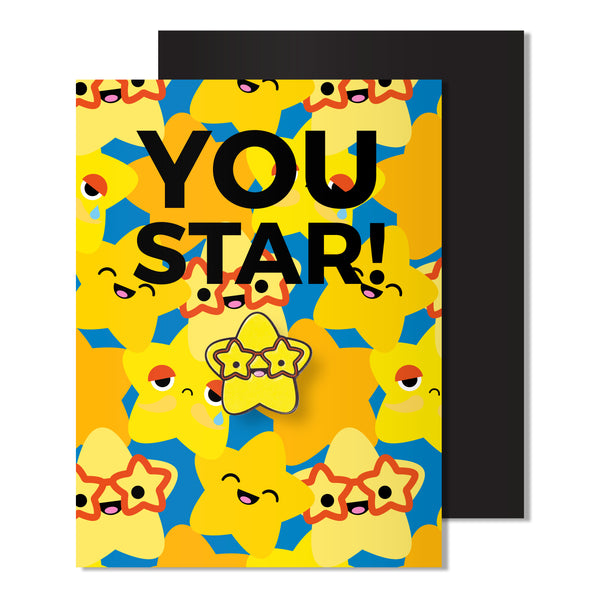 Enamel Star Pin Card