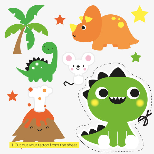 Dinosaur card | with temporary tattoos