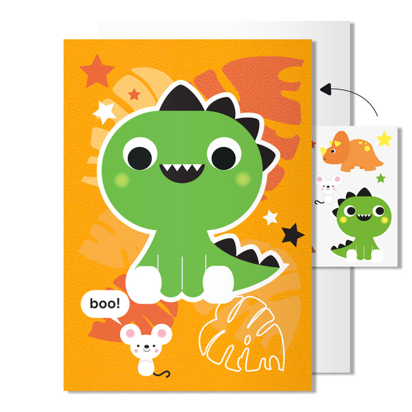 Dinosaur card | with temporary tattoos