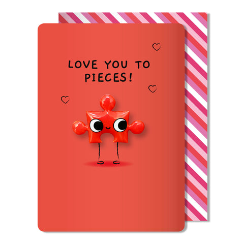 Love You to Pieces Puzzle Magnet Card | Valentine's Day