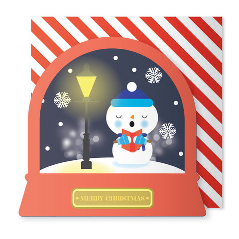 Snowman Xmas Snow Globe Card