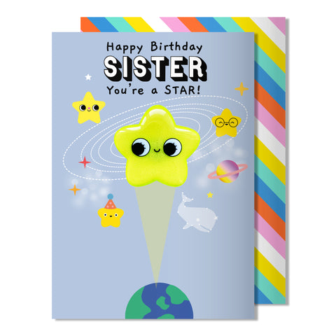 Happy Birthday You're a Star Sister Birthday Magnet Card