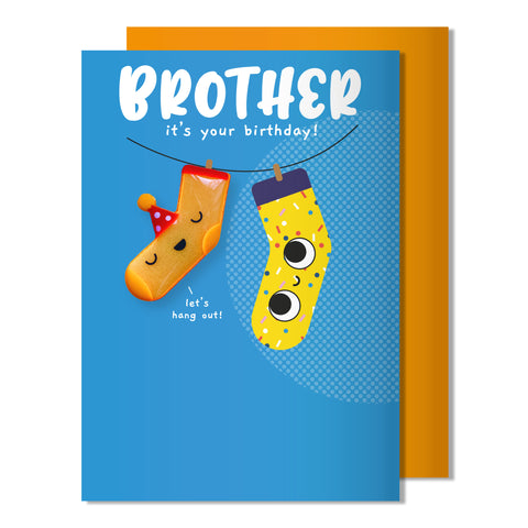 Happy Birthday Brother Card | Sock magnet